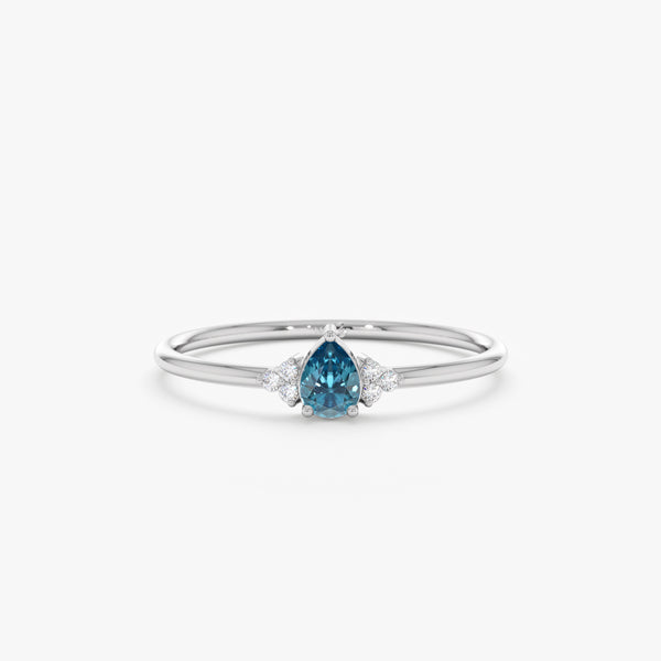 White Gold Handmade Topaz Ring