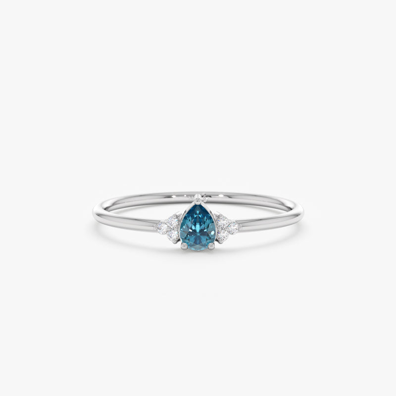 White Gold Handmade Topaz Ring