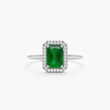 White Gold Emerald Engagement Ring
