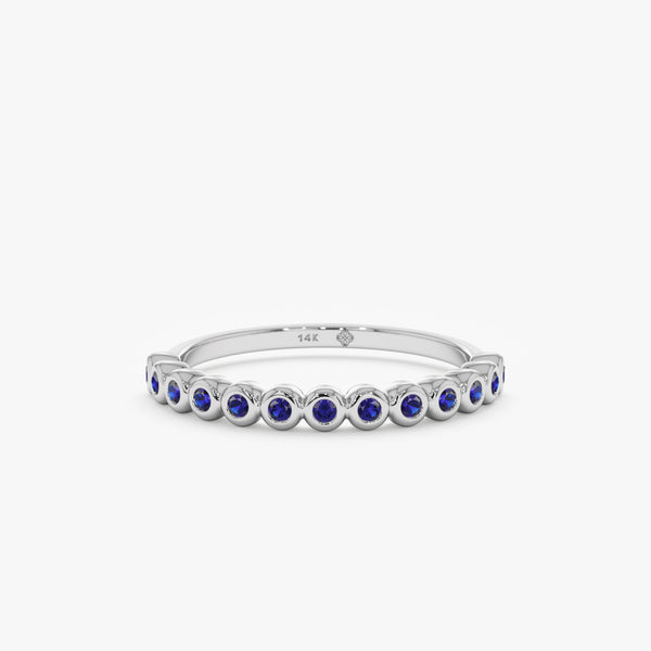 White Gold Sapphire Half Eternity Band