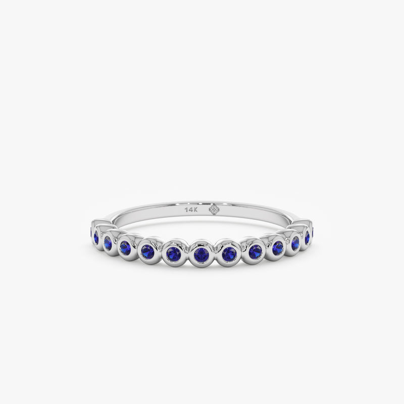 White Gold Sapphire Half Eternity Band