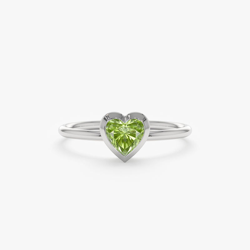 White Gold Peridot Ring