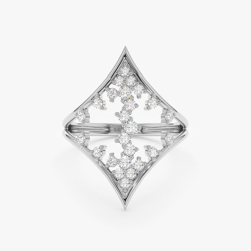 white gold multiple round diamond ring