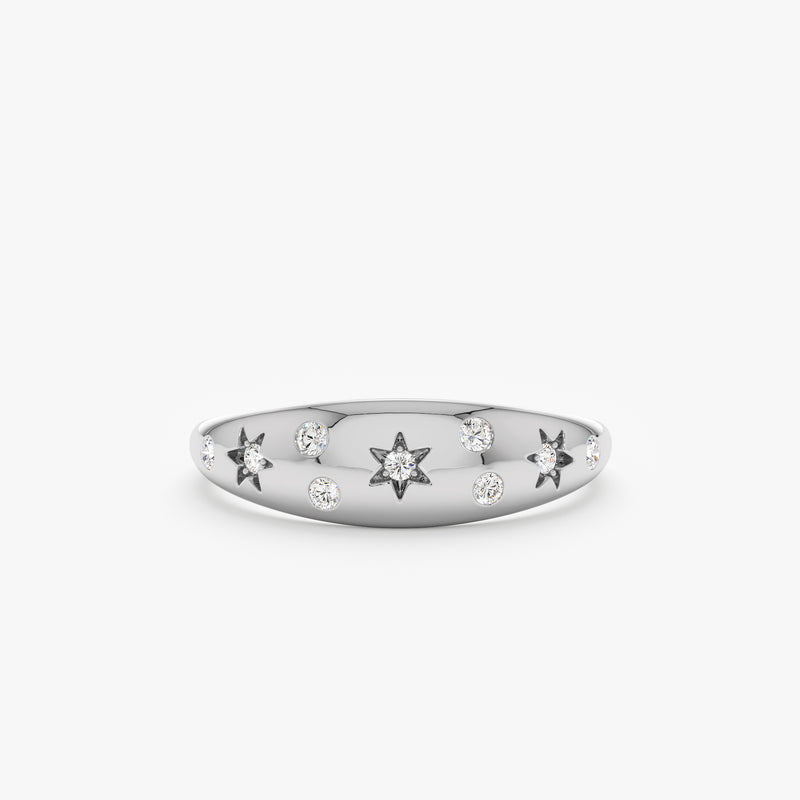 White Gold Multi Star Ring