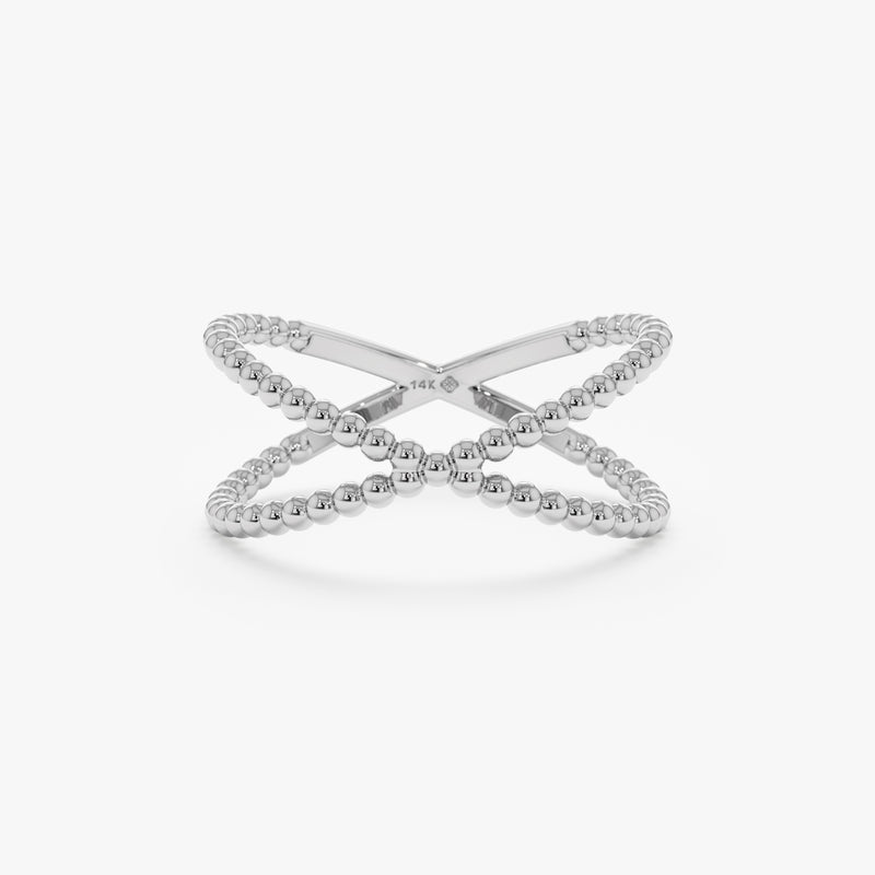 White Gold X Ring