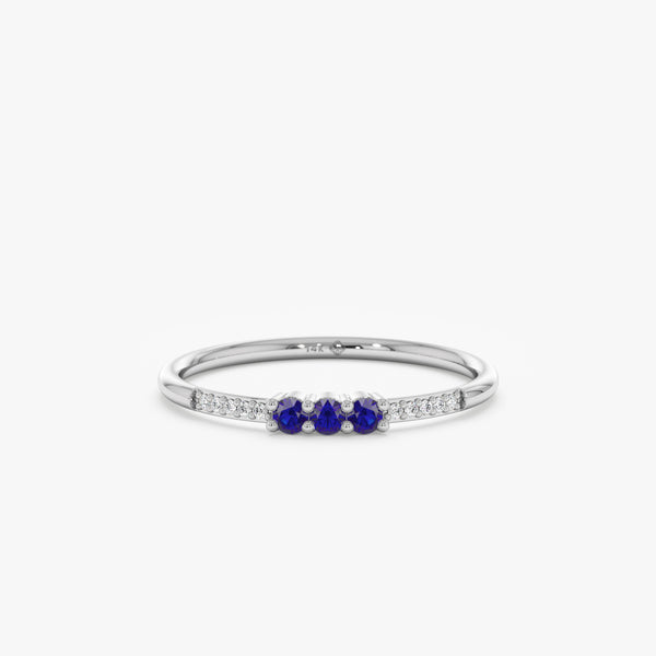  Diamond Sapphire Band