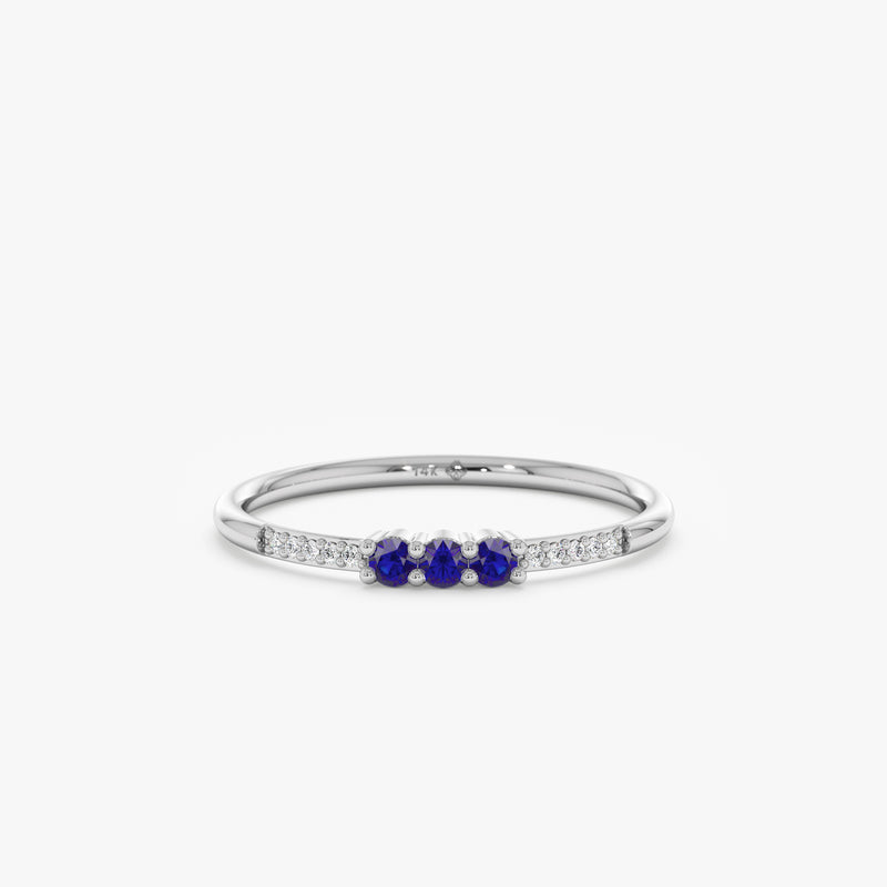  Diamond Sapphire Band