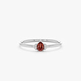 White Gold Diamond Garnet Ring