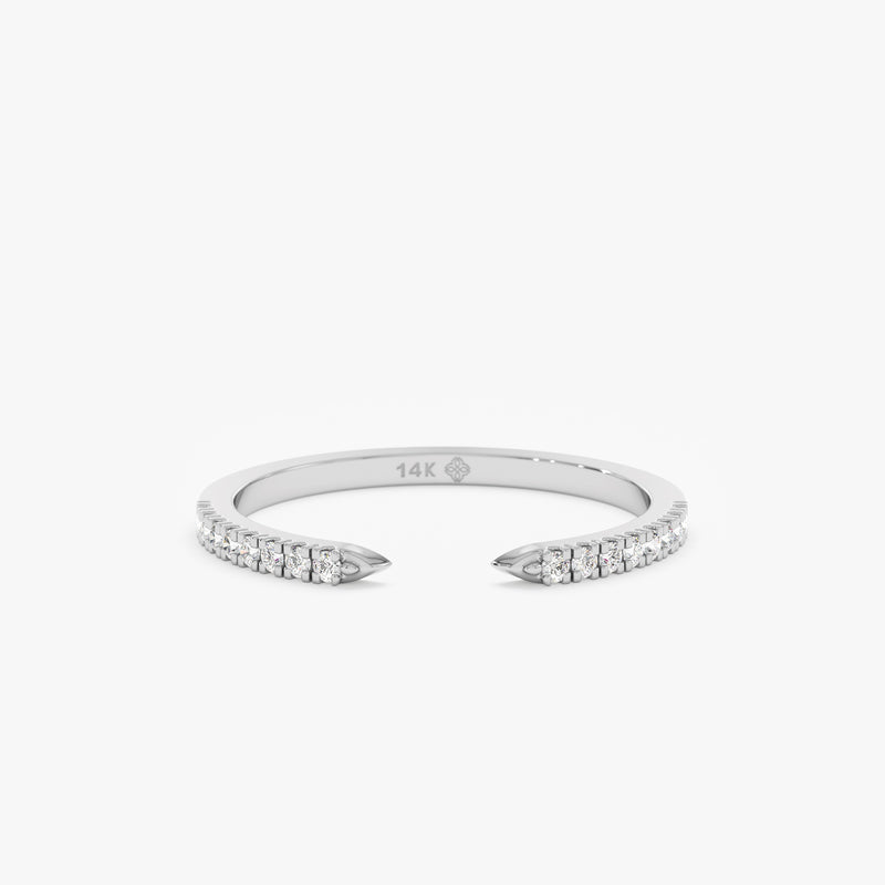 white gold handmade open ring