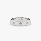 White gold starburst diamond ring