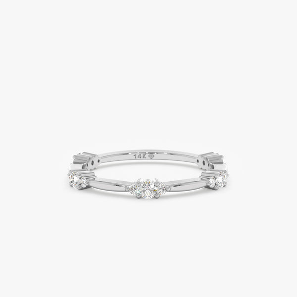 white gold natural diamond band