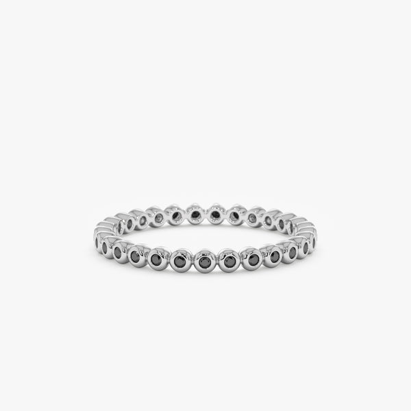 White Gold Black Diamond Eternity Band