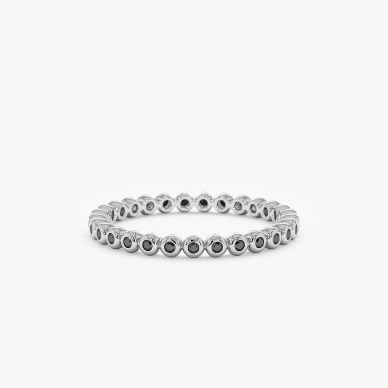 White Gold Black Diamond Eternity Band