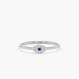 White Gold Sapphire Diamond Evil Eye Ring