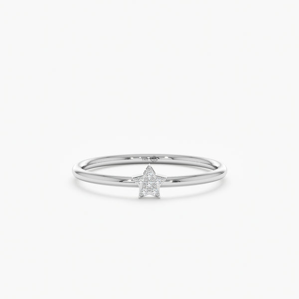 white gold star ring