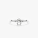 White Gold Diamond Initial Ring