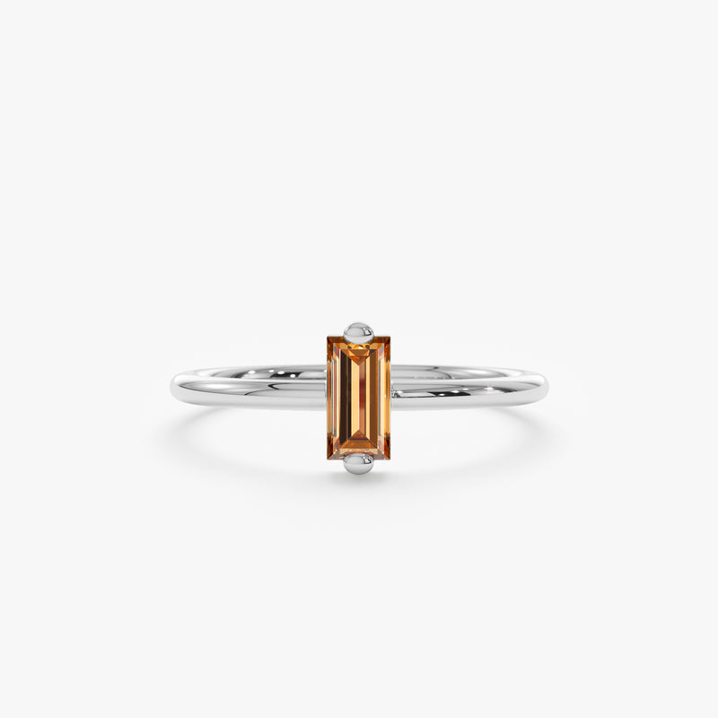 White gold citrine ring