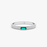 White Gold Emerald and Diamond