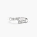 White Gold Diamond Spiral Ring