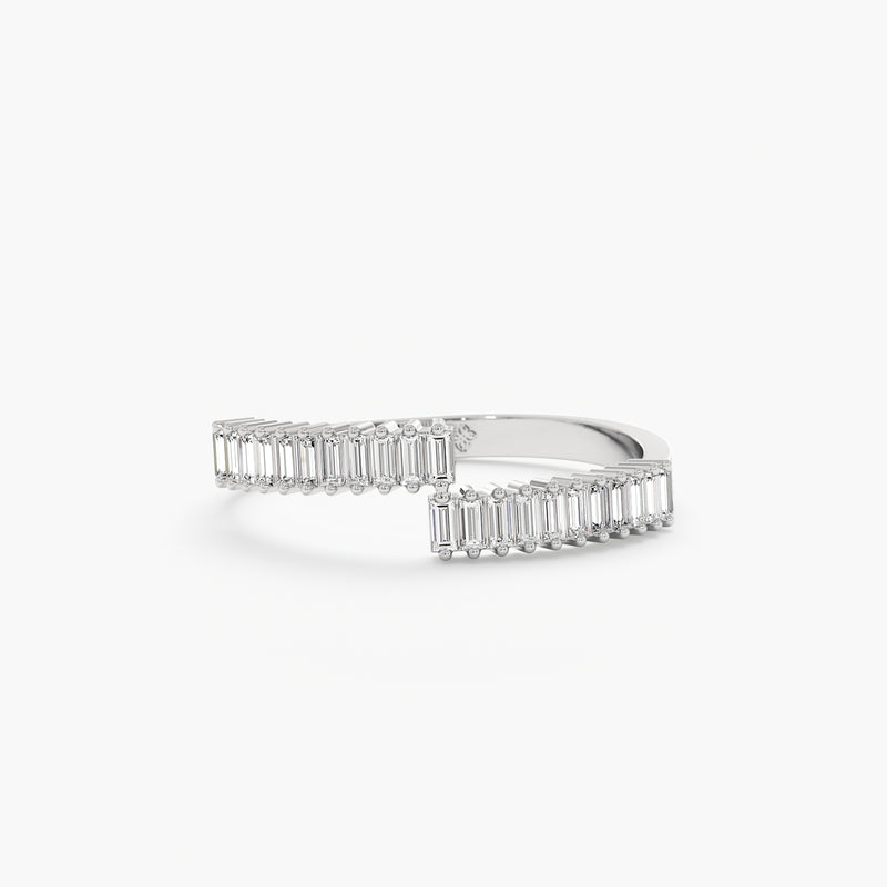 White Gold Diamond Spiral Ring