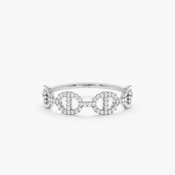 White Gold Linked Diamond Band