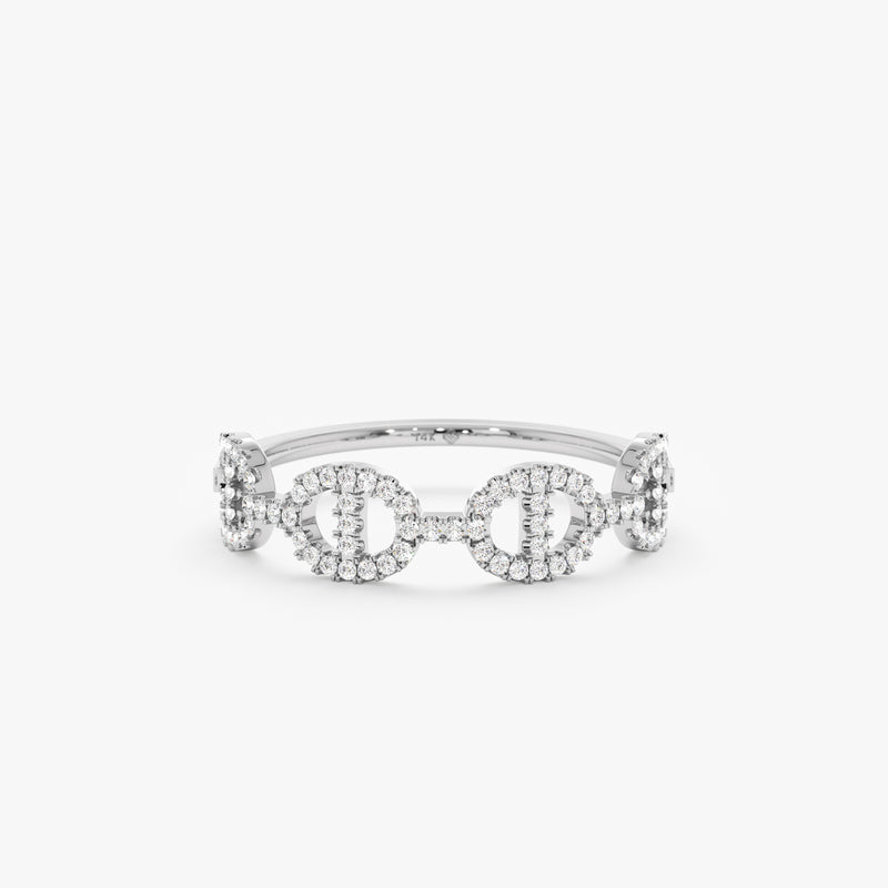 White Gold Linked Diamond Band