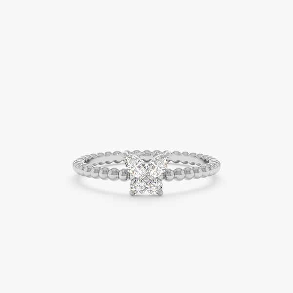 White Gold Diamond Butterfly Ring