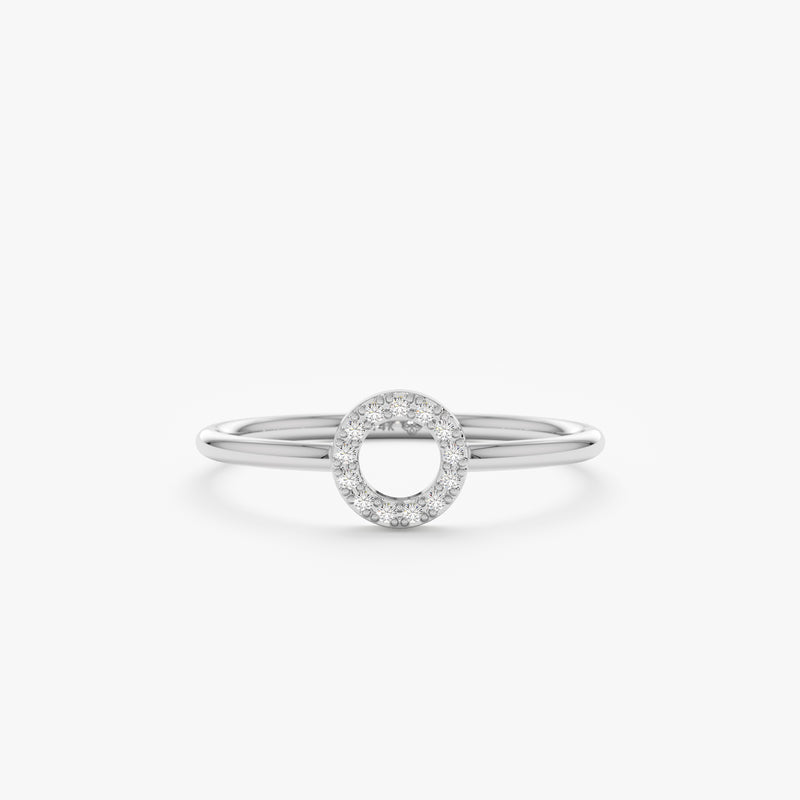 White Gold Diamond Circle Ring