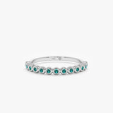 White Gold Emerald Half Eternity Band