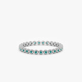 White Gold Bezel Emerald Eternity Band
