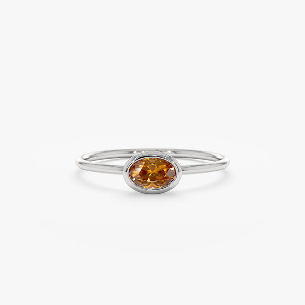 White gold citrine ring