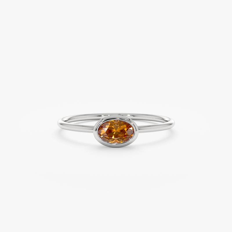 White gold citrine ring
