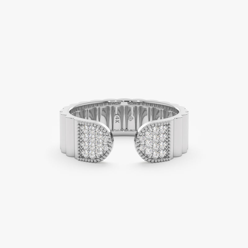 white gold diamond thick ring