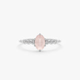 White Gold Rose Quartz Ring