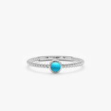 White Gold Dainty Turquoise Ring