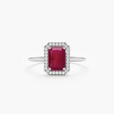 White Gold Diamond Handmade Ruby Ring