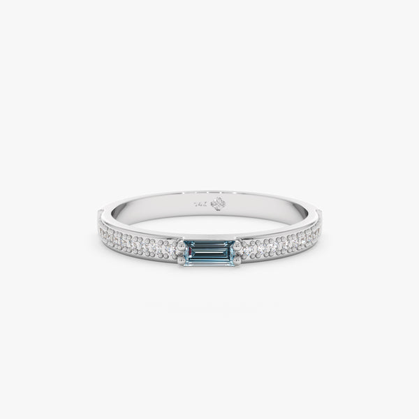 White Gold Blue Topaz Ring