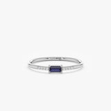 White Gold Blue Sapphire Diamond Ring