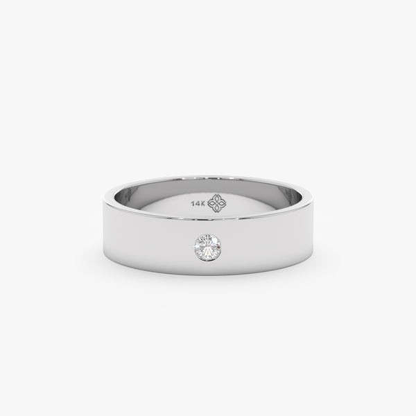 single diamond white gold wedding ring