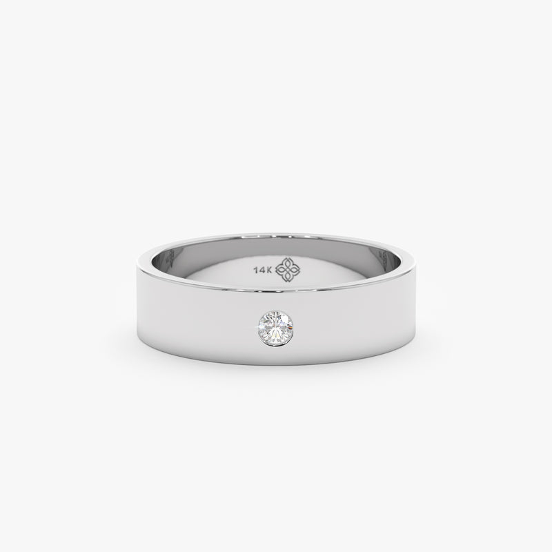 single diamond white gold wedding ring