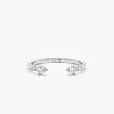 white gold prong set stacking ring