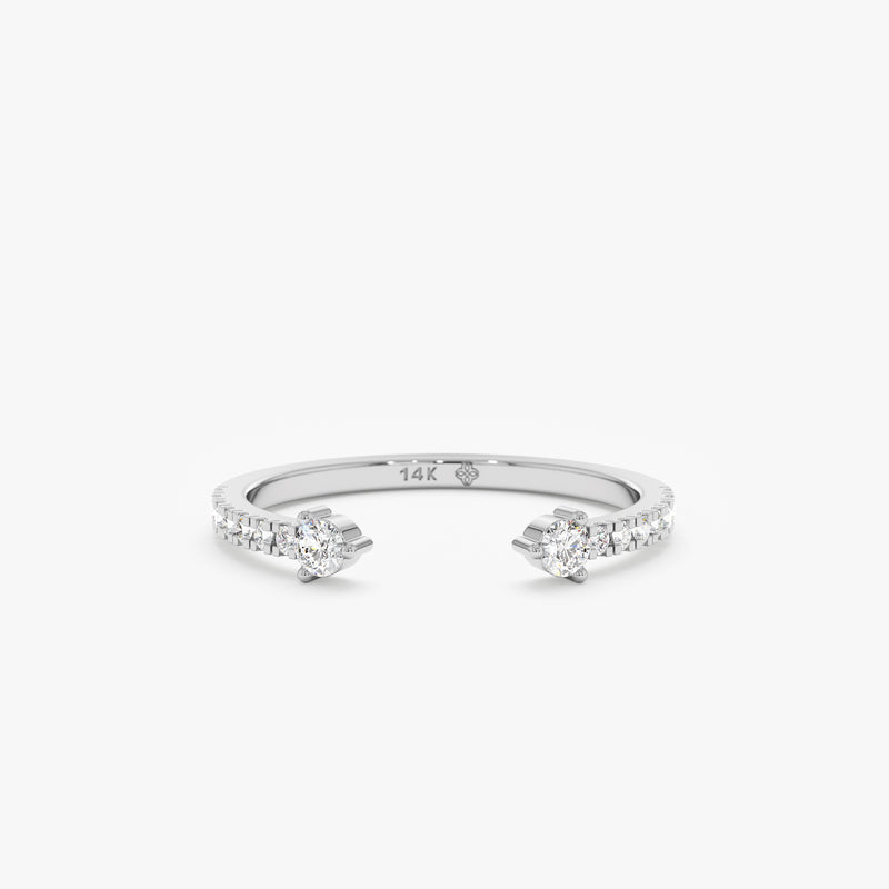 white gold prong set stacking ring