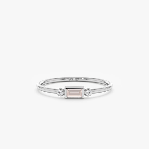 white gold morganite diamond ring