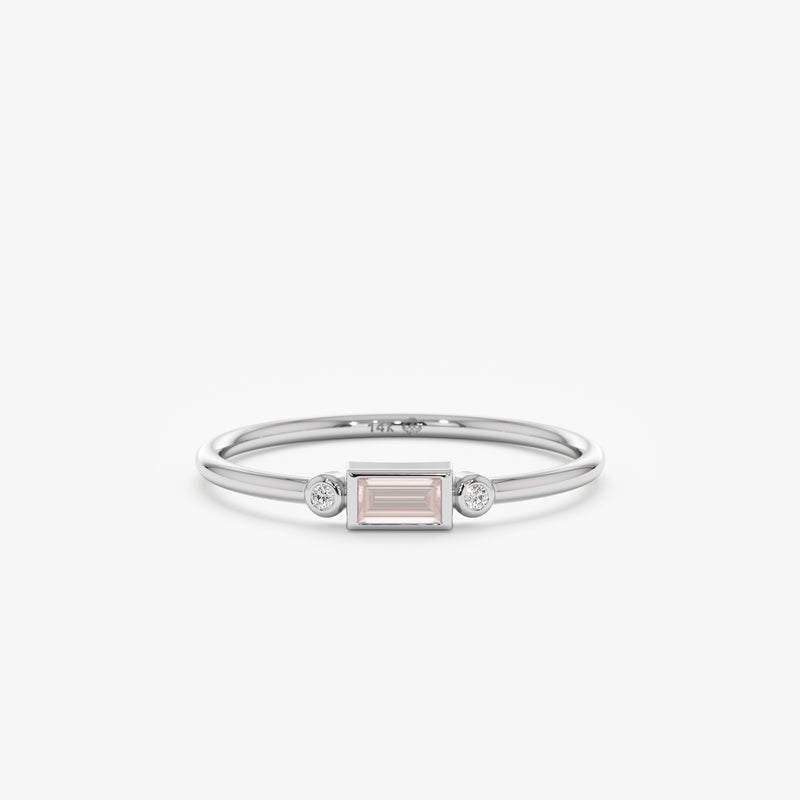 white gold morganite diamond ring