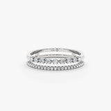 White Gold Two Line Diamond Ring