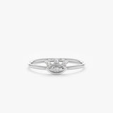 White Gold Diamond Evil Eye Ring