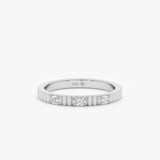 white gold prong set diamond band