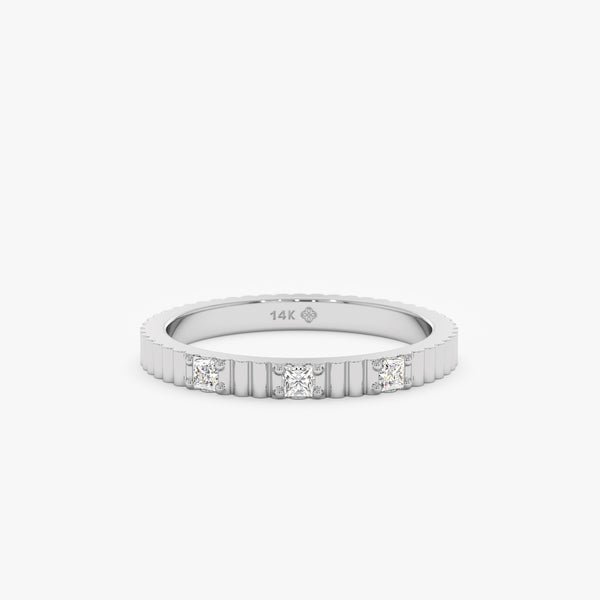 white gold prong set diamond band