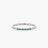 white gold multi emerald band