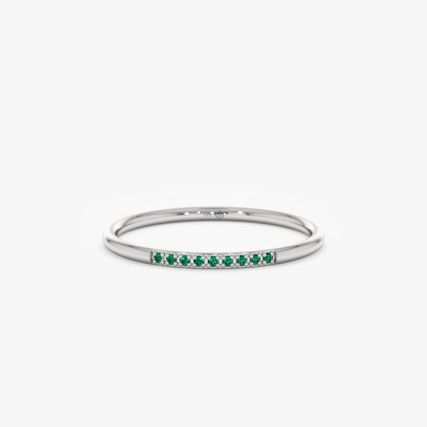 white gold multi emerald band